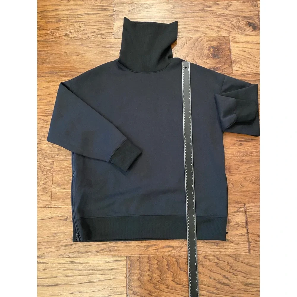 All in Motion Airy Sleek Funnel Neck Sweatshirt Black Side Zip XS New